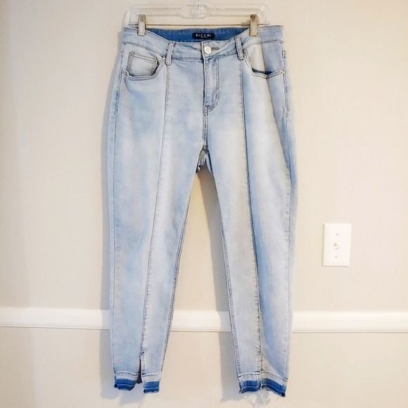 Baccini high rise frayed split bottom jeans - Picture 1 of 5